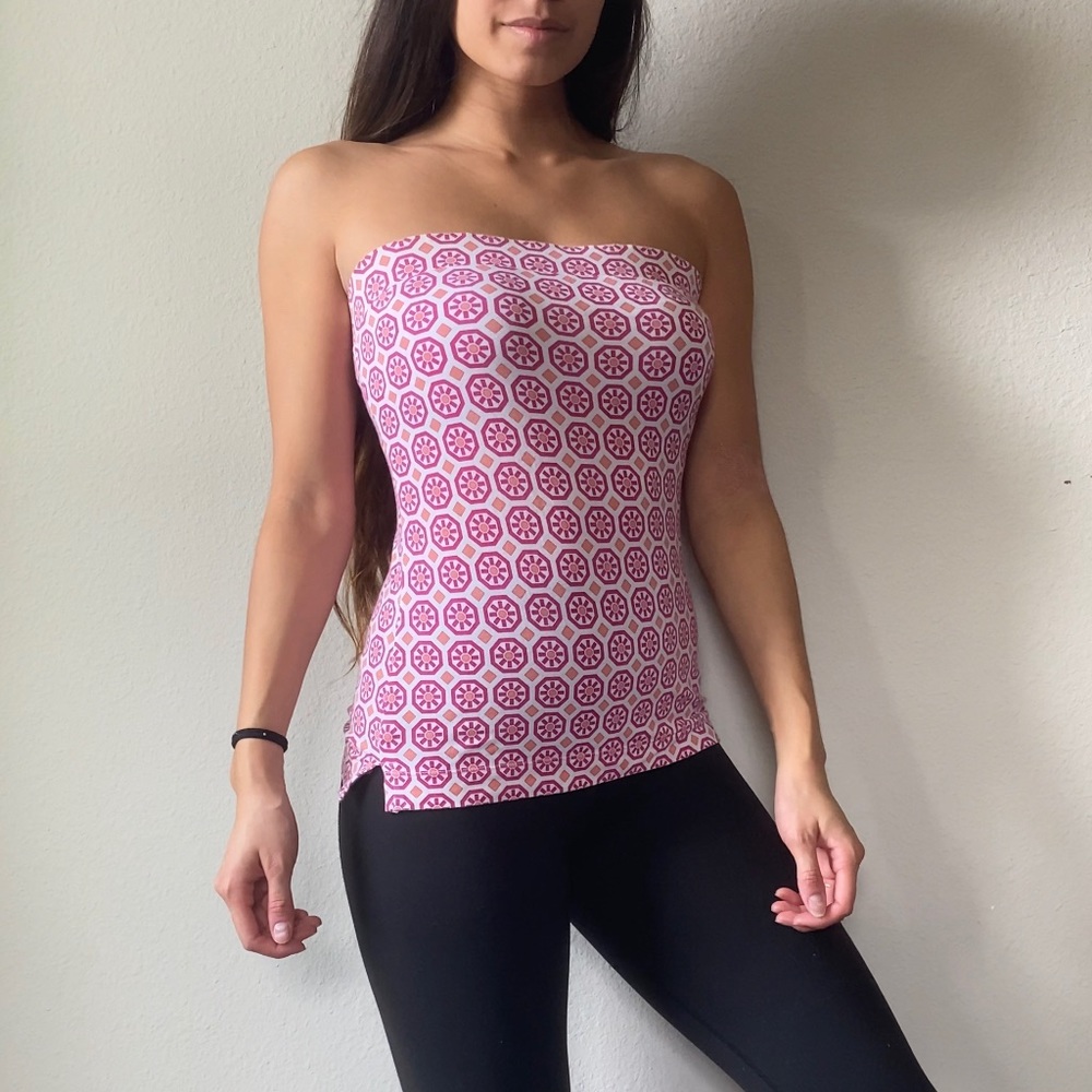 Pink bandeau strapless